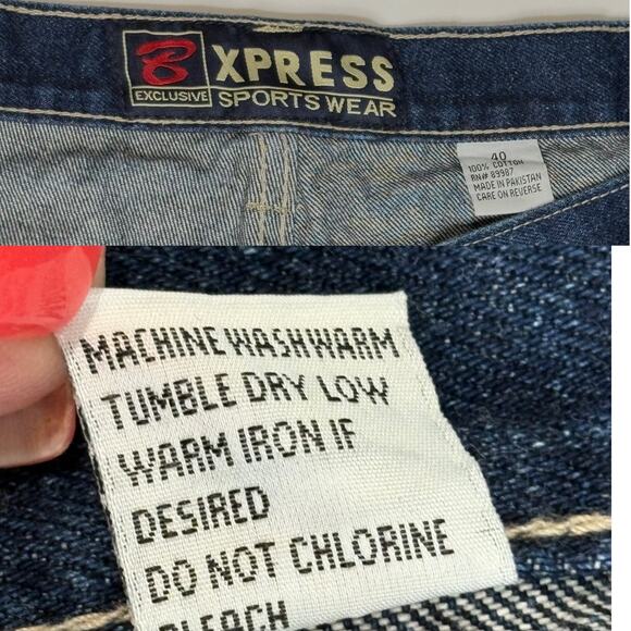Brooklyn Xpress Vintage Carpenter Blue Jeans 40 Baggy Hip Hop Y2k Hipster - Picture 2 of 9